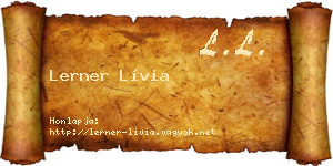 Lerner Lívia névjegykártya